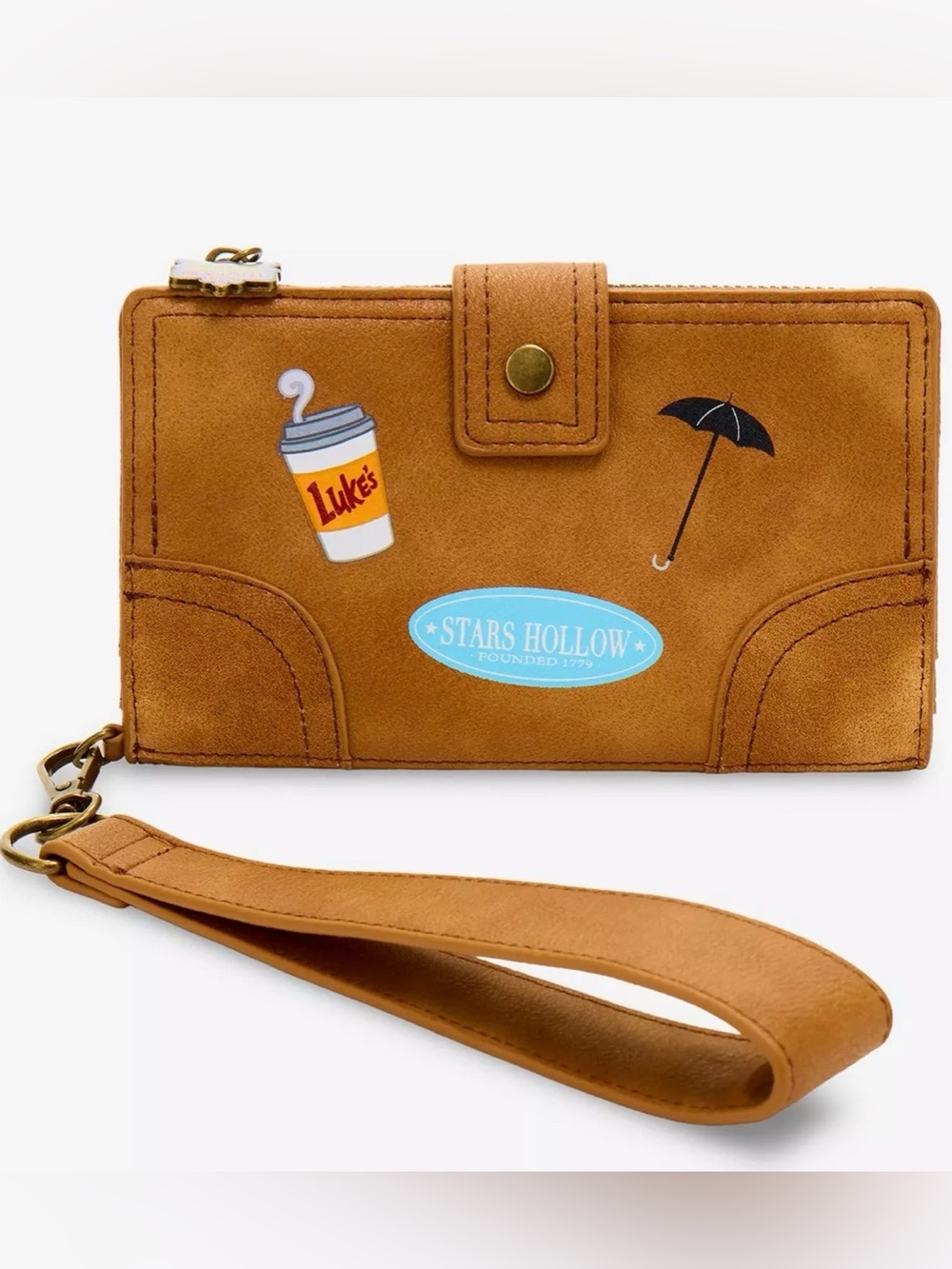Gilmore Girls Her Universe Lukes Tan Stars Hollow Wristlet Clutch Wallet Autumn